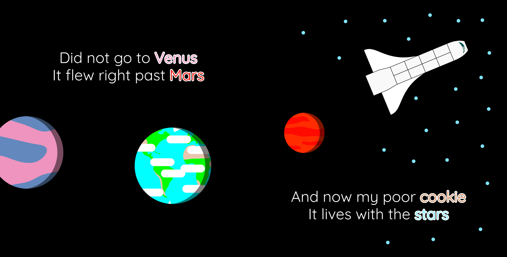 Illustration of planets and a spacecraft